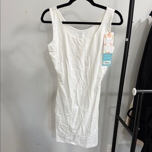 White Sleeveless Slip Dress